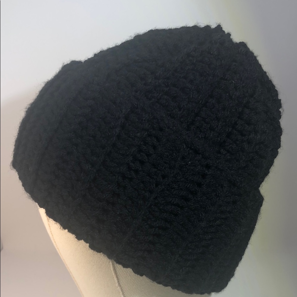 Black hand crochet Beanie #313